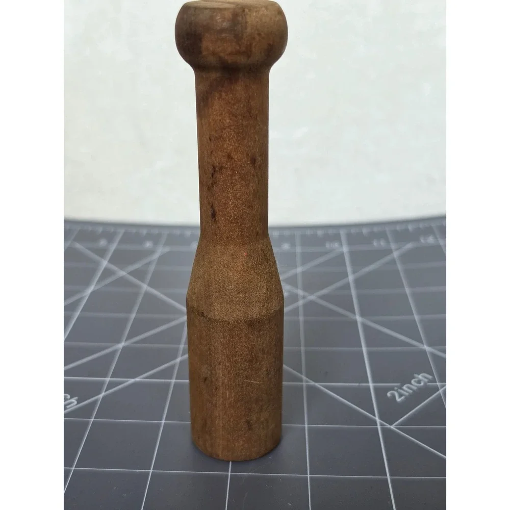 Vintage Hand Carved Wooden Pestle Primitive Rustic Kitchen Herb Grinder Muddler